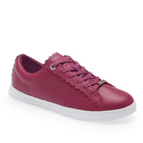 TED BAKER Feeki Leather Lace Up Sneaker Fuchsia Pink Size 5 - Picture 1 of 11